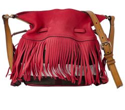 Belgrove Bucket Bag, Canvas/Suede, Red/Black/White/Brown, MIC, 2*